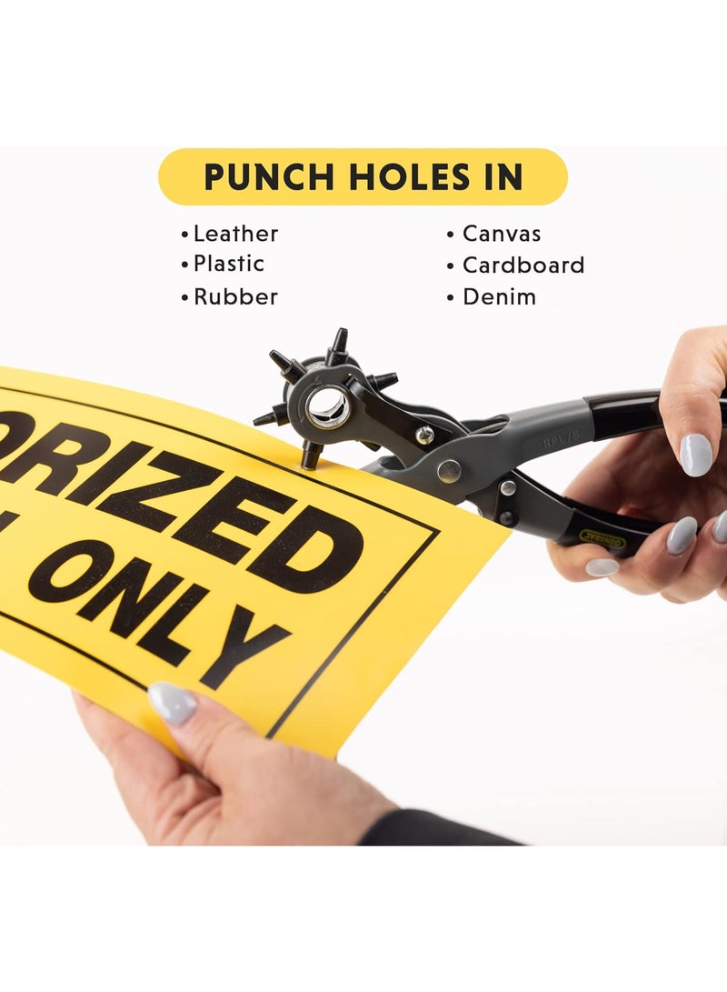 General Tools General Tools Leather Hole Punch Tool - 6 Multi-Hole Sizes for Leather, Rubber, & Plastic - Hobbies & Crafts 8.5 inches  - Image 4