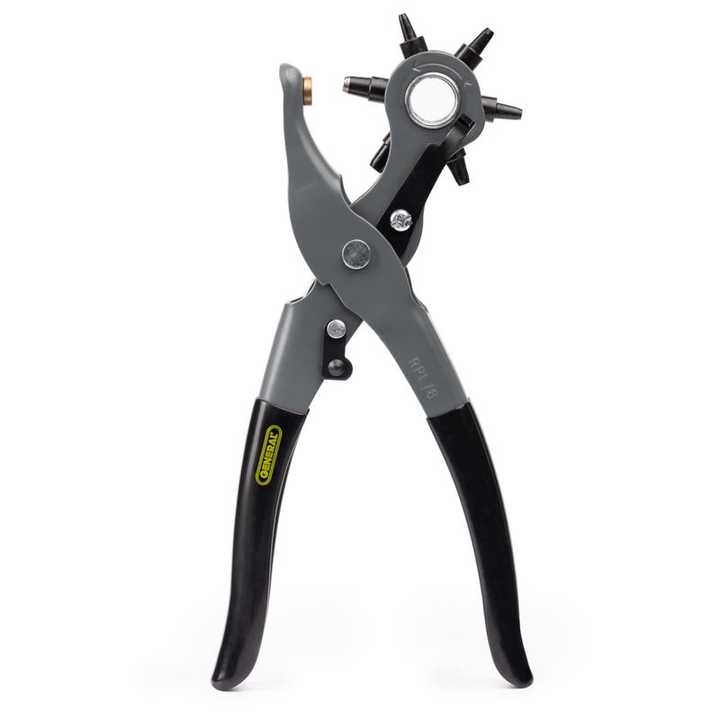 General Tools Leather Hole Punch Tool - 6 Multi-Hole Sizes for Leather, Rubber, & Plastic - Hobbies & Crafts 8.5 inches - Image 1