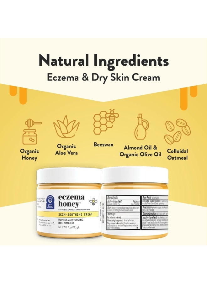 ECZEMA HONEY كريم عسل الإكزيما الأصلي المهدئ للبشرة - علاج عضوي للإكزيما في اليدين والجسم - لوشن العسل الطبيعي للبشرة الجافة والحكة والمتهيجة (4 أونصة) - Image 3