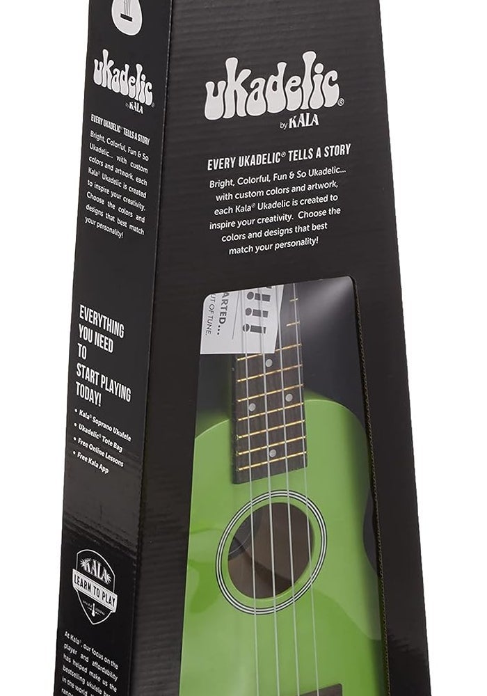 Kala Ukadelic 'UK-Grasshopper' Soprano Ukulele - Green - Image 4