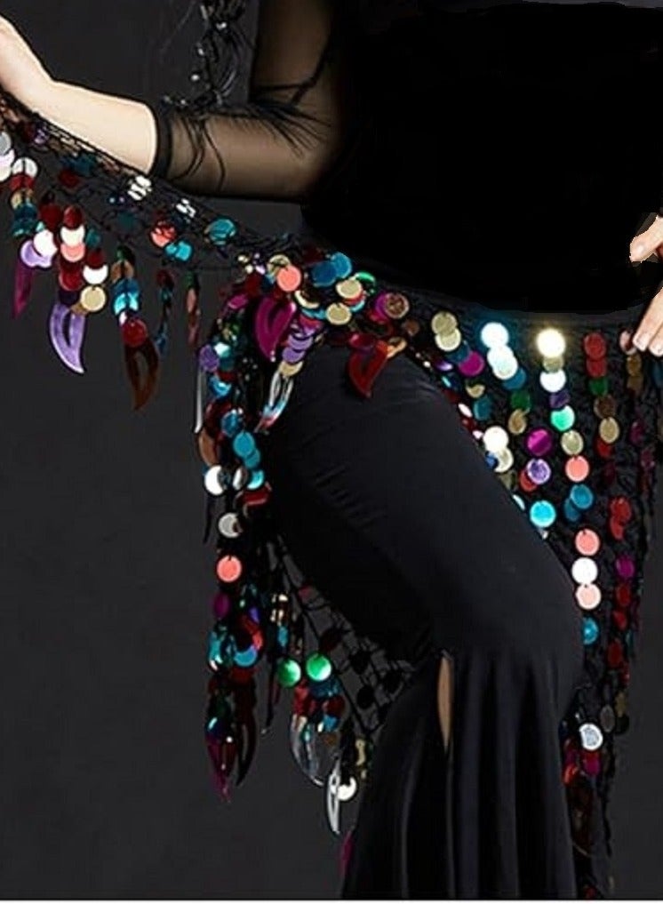 Women's Belly Dancing Belt Colorful Waist Chain Belly Dance Hip Scarf Belt  - Image 2