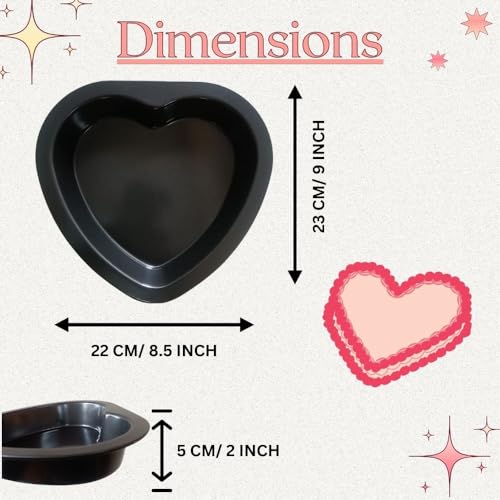 Casa Azul Heart Cake Pan, 9-Inch Bakeware Non-Stick Carbon Steel Pan Deep Dish Oven Baking Mold Baking Tray Ovenware for Cakes, Bread, Pizza, Cookies - Image 3