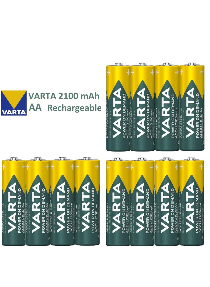 فارتا بطارية AA قابلة لإعادة الشحن من نوع Ni-Mh، 12 قطعة، 2100 مللي أمبير في الساعة - Image 2