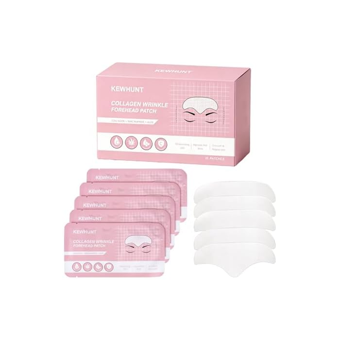 Forehead Wrinkle Patches, Collagen Anti Wrinkle Patches Overnight, Forehead Serum Patch Smooth Fine Lines & Wrinkles, Soft Facial Patches 16 Pcs