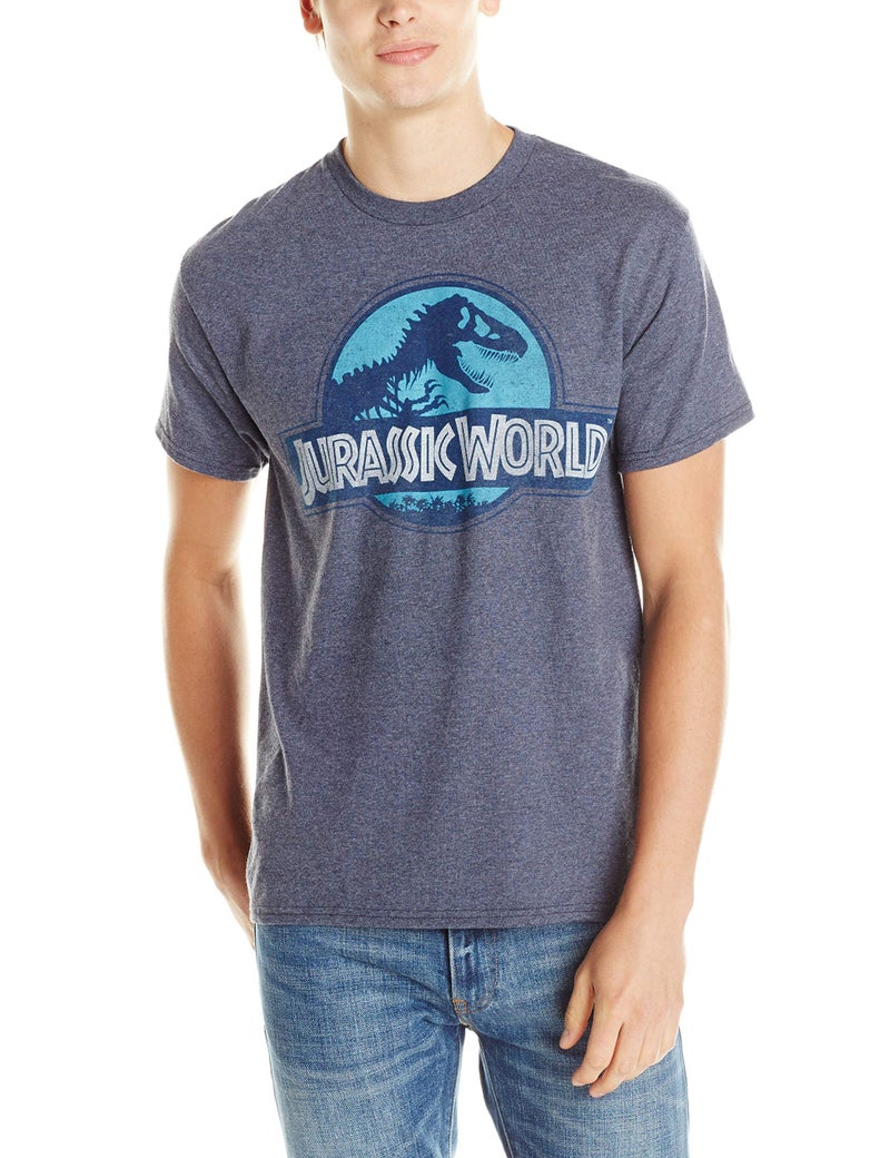Freeze Jurassic Park Men's Jurassic World Logo T-Shirt, Navy Heather, X-Large - Image 1