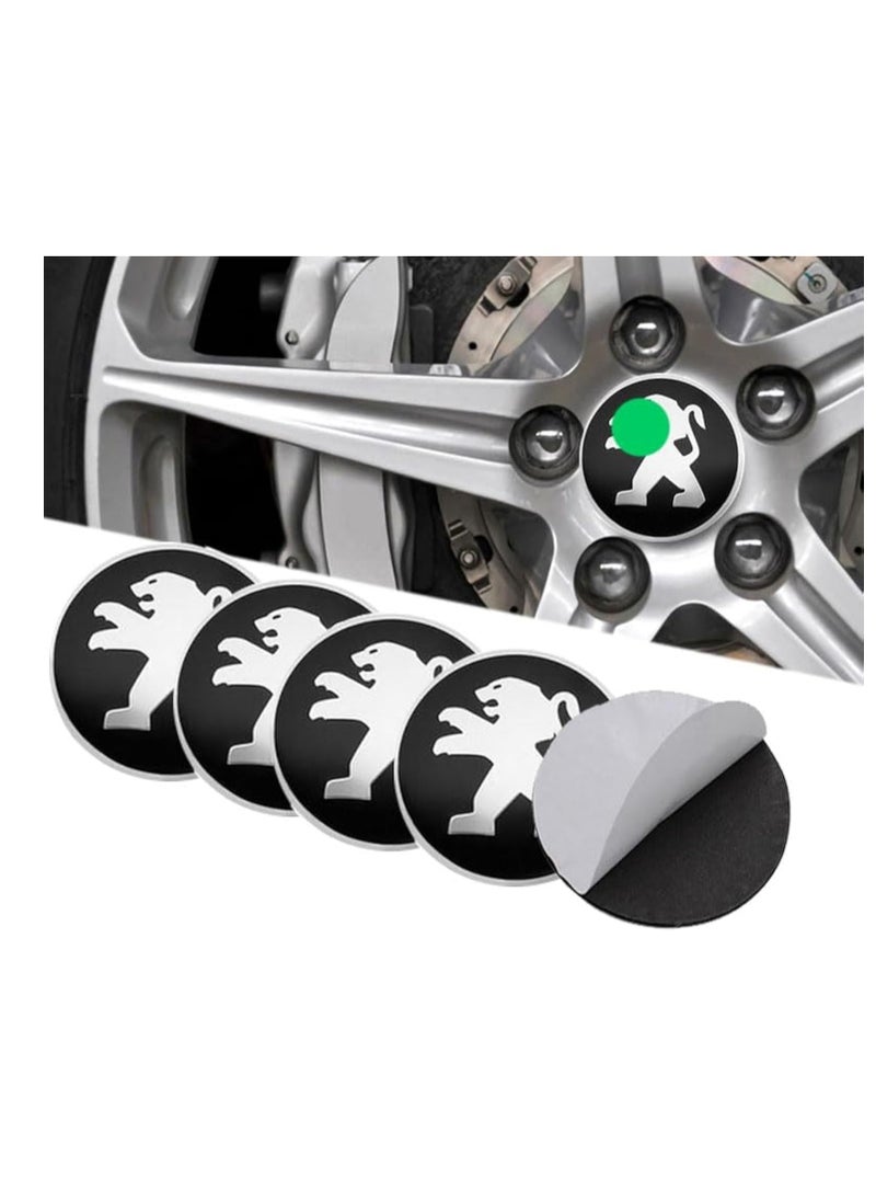 PEUGEOT 3D Wheel Hub Cap Sticker, 4 Pieces  - Image 1