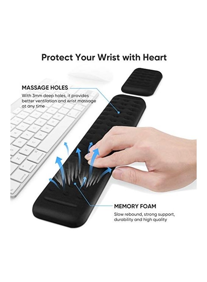 إسكدنيا طقم مسند معصم للماوس ولوحة المفاتيح مزين بطبعة مكون من قطعتين أسود - Image 3