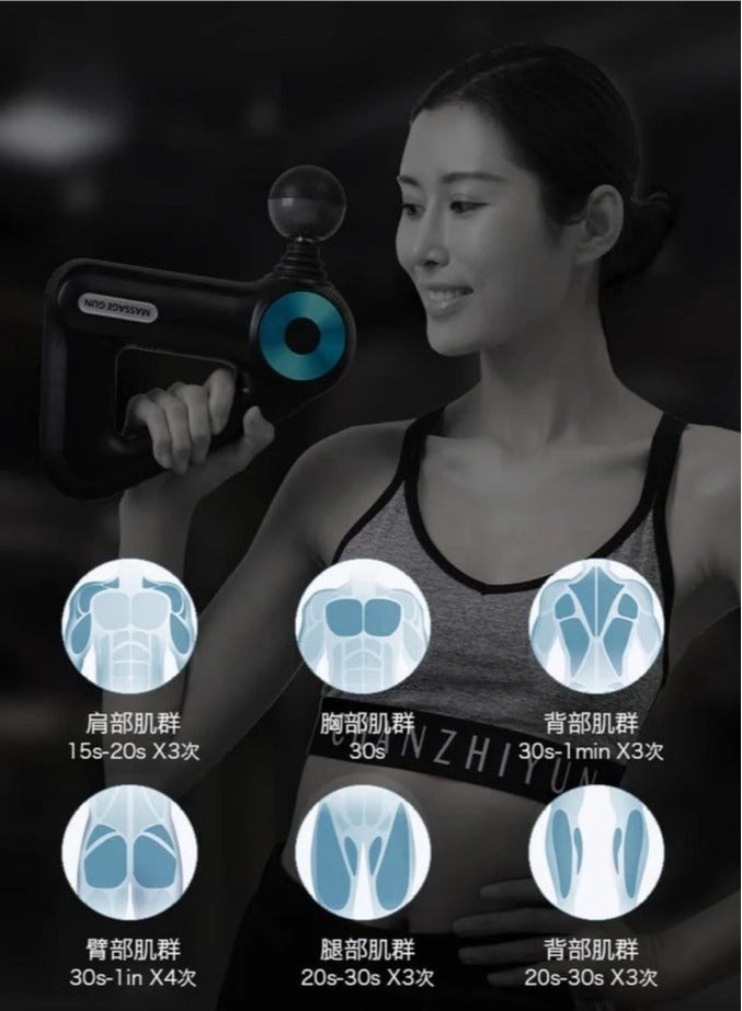 TIGER Deep Tissue Massage Gun for Back, Neck & Muscle Pain Relief – Powerful Percussion Massager with Multiple Speed Levels & Interchangeable Heads – Quiet, Portable & Rechargeable for Home, Gym & Office Use - Image 3