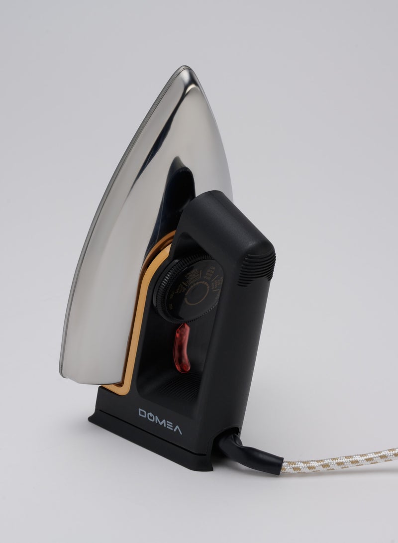 DOMEA Light Weight Dry Iron With Non-Stick Teflon Coating Plate| Adjustable Thermostat | Elegant Design, Suitable For All Cloth Types, For Fast Ironing, Home Indoor Use | 1000 Watts, 2 Years Warranty - Image 3