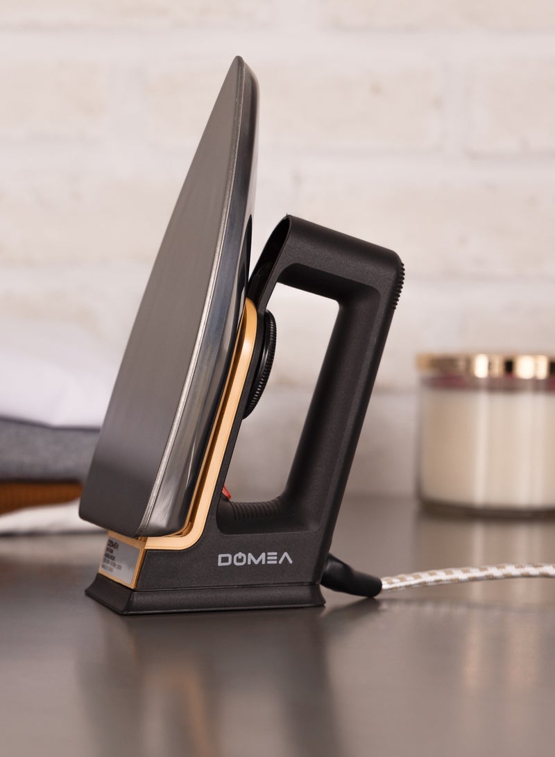 DOMEA Light Weight Dry Iron With Non-Stick Teflon Coating Plate| Adjustable Thermostat | Elegant Design, Suitable For All Cloth Types, For Fast Ironing, Home Indoor Use | 1000 Watts, 2 Years Warranty - Image 2