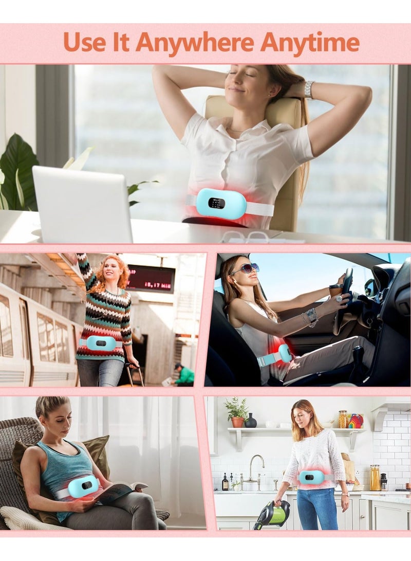 جهاز تخفيف آلام الدورة الشهرية الكهربائي - حزام تدفئة محمول يعمل بالشحن USB - كمادة لاسلكية مريحة للبطن والظهر (هدية مثالية للفتيات والنساء) - Image 2