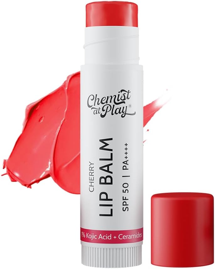 Chemist At Plays Cherry Lip Balm Repairs Chapped Lips Brightens Dark Lips 1 Kojic Acid SPF 50 PA For men and women 45gm