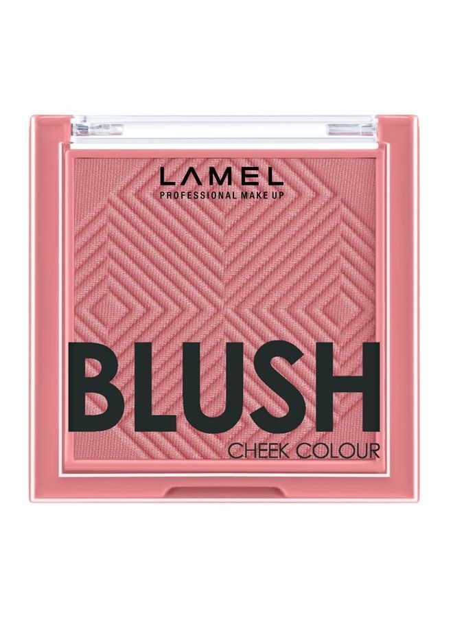 LAMEL أحمر خدود بلون وردي مصغر - طبيعي، خفيف الوزن، ناعم، قابل للدمج - يعزز ويحدد الأشكال والملامح - تظليل ونحت - 4 درجات عالمية - خالي من القسوة - № 405 (بلوسوم الوردي) - Image 1