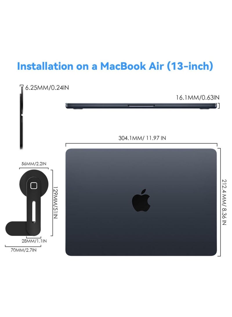 Beauenty Magnetic Phone Holder for Laptop Designed for iPhone 14/13 / 12 Series, Adjustable Phone Monitor Side Mount, Slim Portable Foldable Computer Expansion Bracket (Black) - Image 5