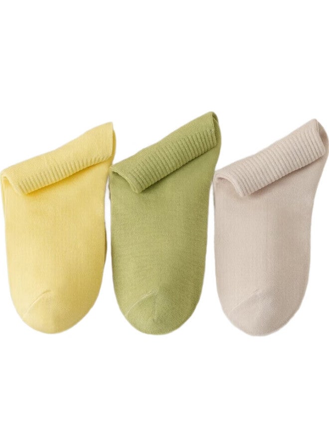 Cotton Thirteen Mianshisan Women'S Socks [100% Pure Cotton, Odor-Resistant, Antibacterial, Breathable] Short Socks For Autumn And Winter, Air Cushion Socks, Solid Color, Low-Cut, Trendy, 10 Pairs - Image 2