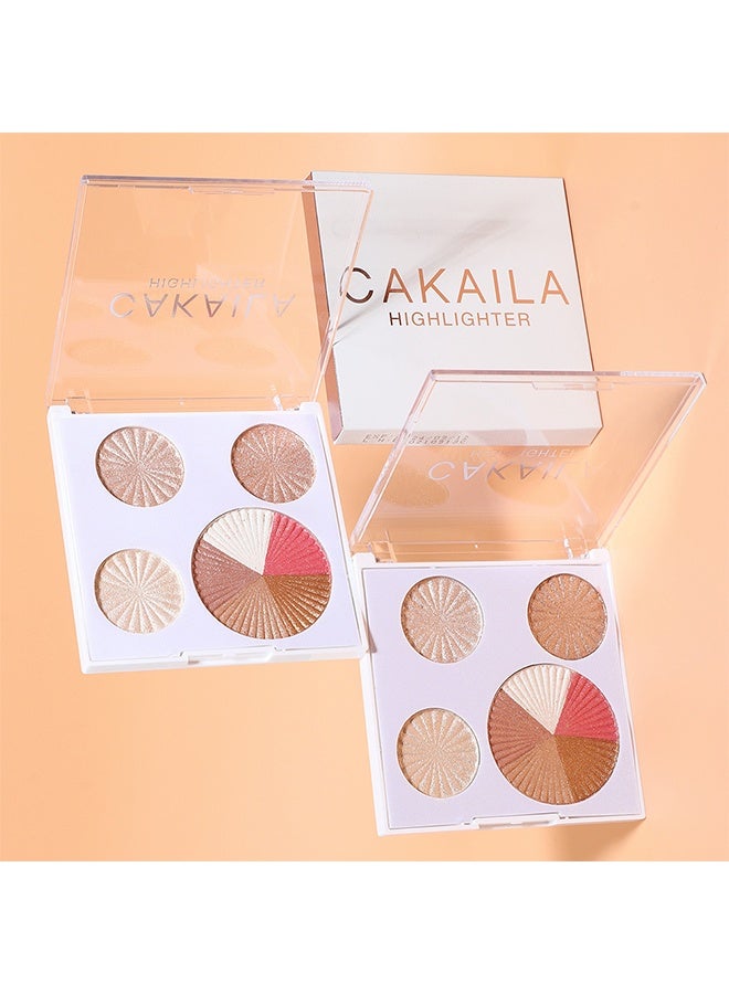 CAKAILA Highlighter Palette Multicolour, Makeup Palette Facial Bronzers Illuminator Palette, Highlighter Baked Waterproof Long Lasting Brilliant Lighten Skin Color  - Image 5