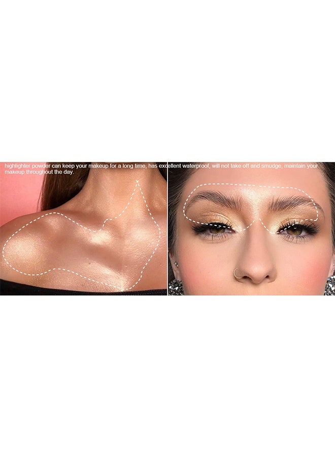 CAKAILA Highlighter Palette Multicolour, Makeup Palette Facial Bronzers Illuminator Palette, Highlighter Baked Waterproof Long Lasting Brilliant Lighten Skin Color  - Image 3