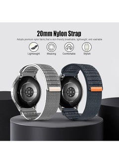erorex Compatible With Samsung Galaxy Watch 7 6 5 4 Fe Band 40Mm 44Mm Galaxy Watch 6 4 Classic Galaxy Watch 5 Pro Sport Strap Vivoactive 5 3 Venu 2 Plus Loop 20Mm Nylon Strap Women Men Dark Blue  - Image 3