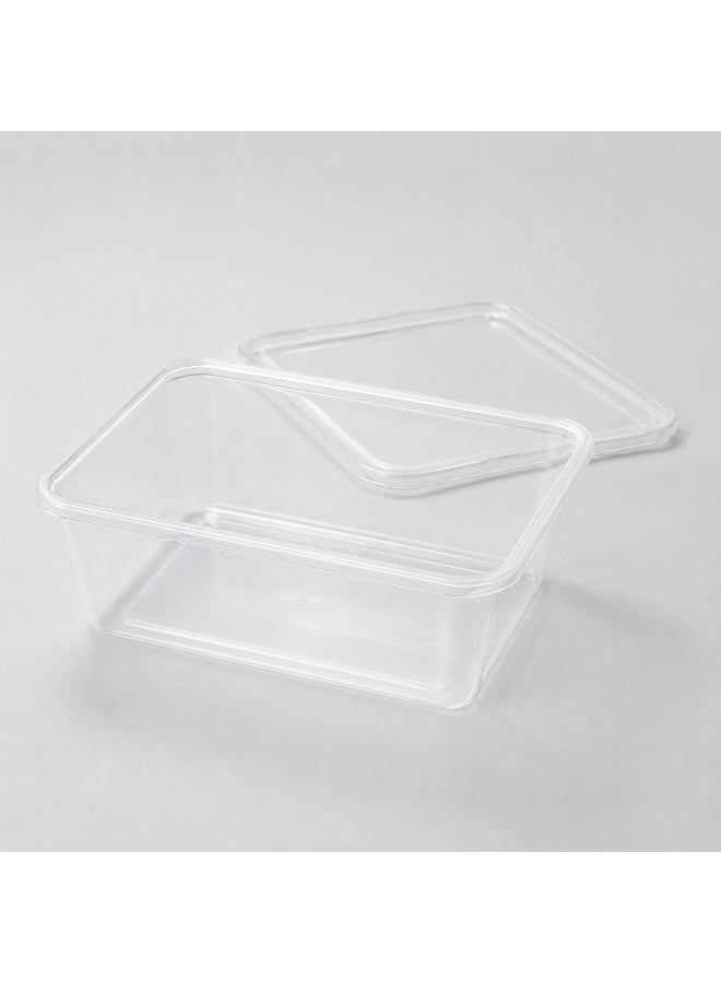 Falconpack Microwave Safe Rectangular Food Container 1000ml with Lid – Clear Plastic Storage & Meal Prep Container - Image 5