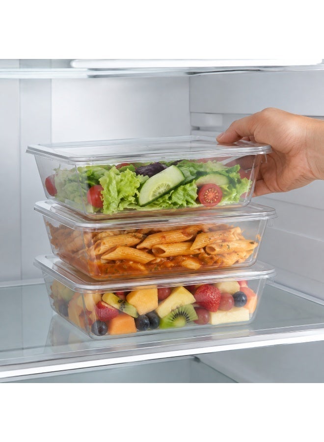 Falconpack Microwave Safe Rectangular Food Container 1000ml with Lid – Clear Plastic Storage & Meal Prep Container - Image 3