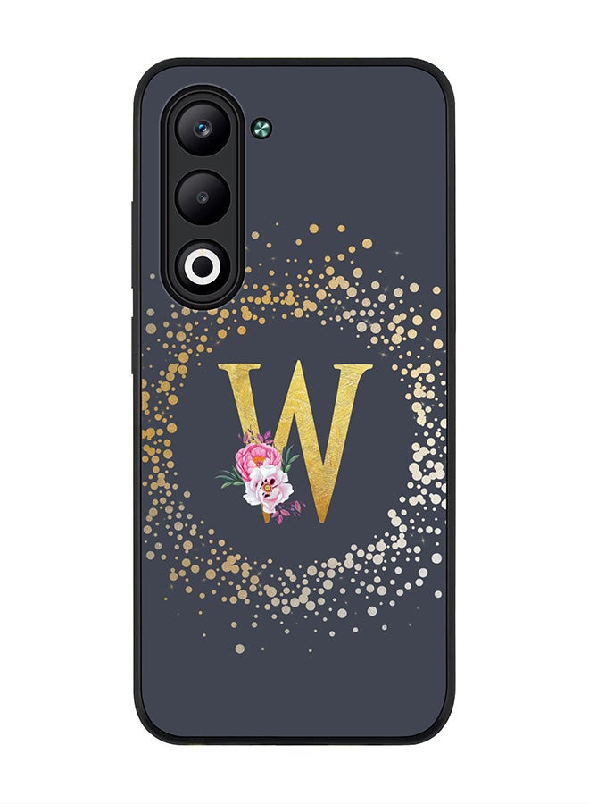 Stylizedd For Oppo A5 5G / A5 4G Case,Slim fit Camera Protection, Shockproof Thin Phone cover  - Custom Monogram Floral - W  (Grey )