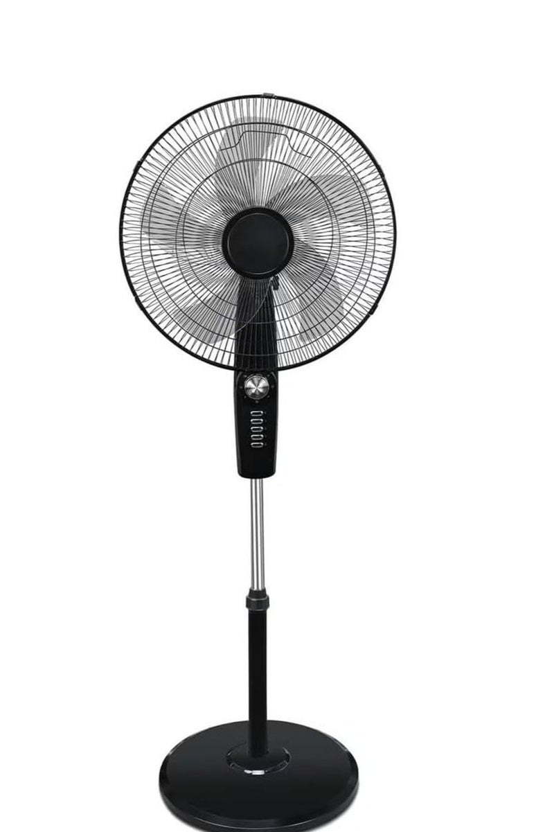 Denx 16 inch stand fan, 90 degree angle, 3 speeds, adjustable height settings up to 138 cm, 5AS blade for optimal heat for home and office, (Black) DX2559 - Image 2