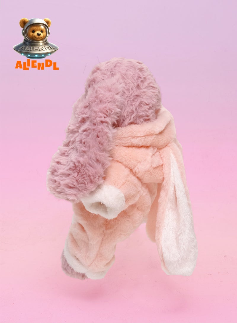 ALIENDL Snuggle Bunny – Plush Bunny Stuffed Animal Toy for Baby Kids, Soft Cuddly Bunny Plush Comfort Toy Gift Set with Removable Clothes & Pouch, Perfect Gift for Kids, Friends & Couples - Image 3