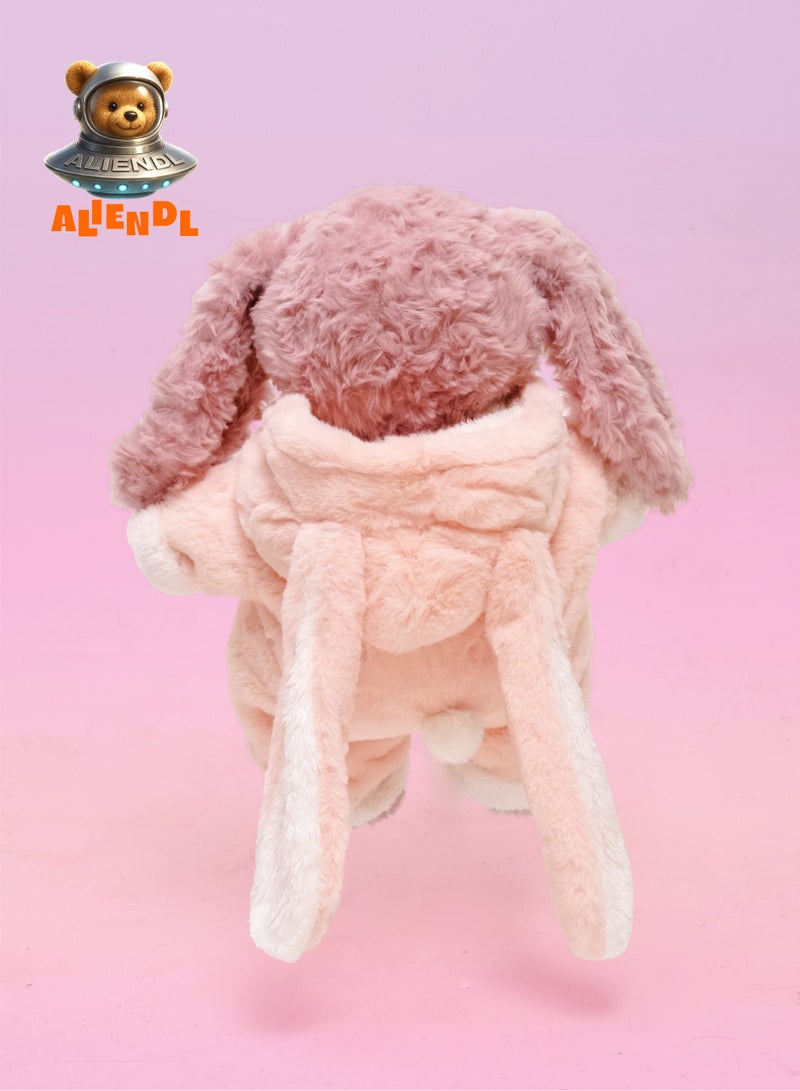 ALIENDL Snuggle Bunny – Plush Bunny Stuffed Animal Toy for Baby Kids, Soft Cuddly Bunny Plush Comfort Toy Gift Set with Removable Clothes & Pouch, Perfect Gift for Kids, Friends & Couples - Image 4