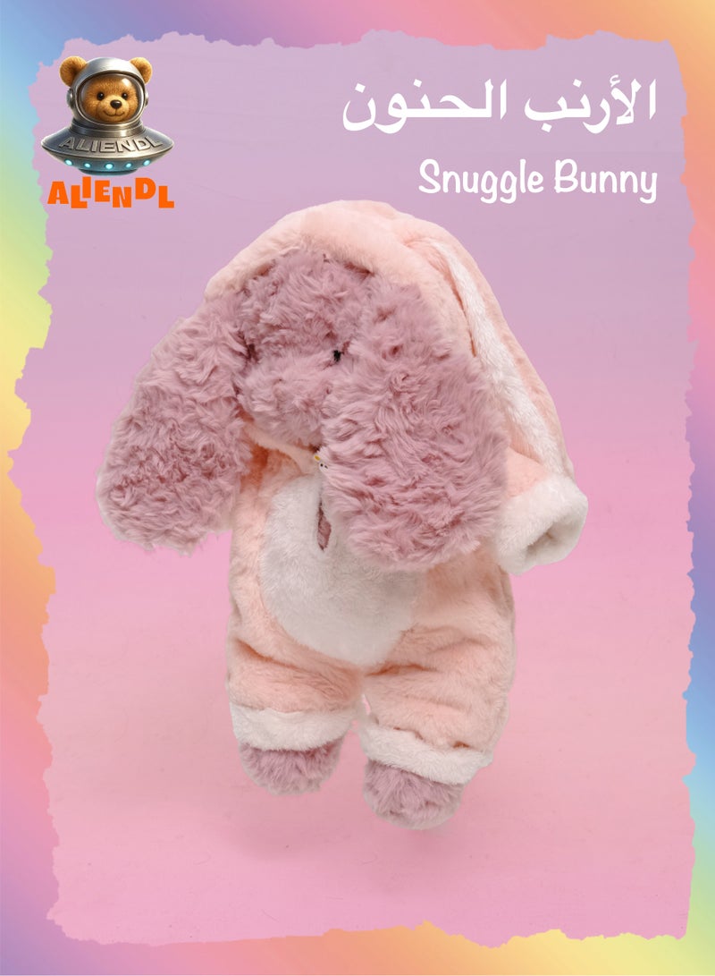 ALIENDL Snuggle Bunny – Plush Bunny Stuffed Animal Toy for Baby Kids, Soft Cuddly Bunny Plush Comfort Toy Gift Set with Removable Clothes & Pouch, Perfect Gift for Kids, Friends & Couples - Image 1