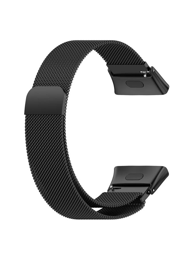 O Ozone - Milanese Band Compatible with Redmi Watch 3, Metal Mesh Magnetic loop with Metal Protector Case Replacement Strap Wristband for Women Men - Black - Image 1