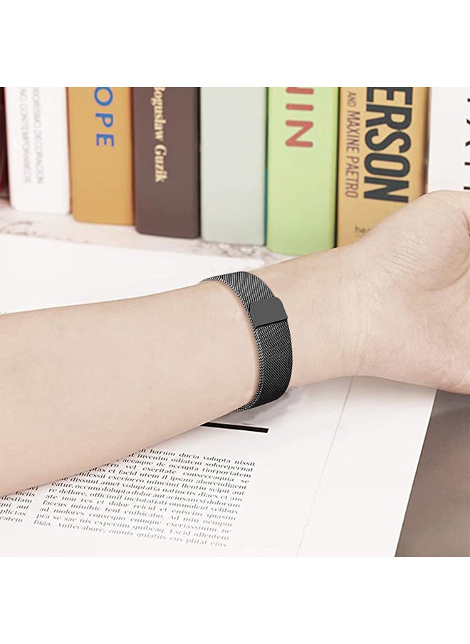 O Ozone - Milanese Band Compatible with Redmi Watch 3, Metal Mesh Magnetic loop with Metal Protector Case Replacement Strap Wristband for Women Men - Black - Image 1