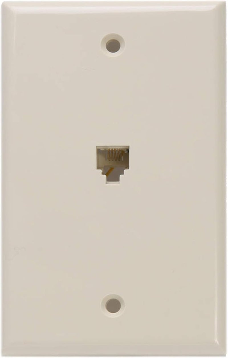 40249-I Standard Telephone Wall Jack, 6P4C, Screw Terminals, Ivory