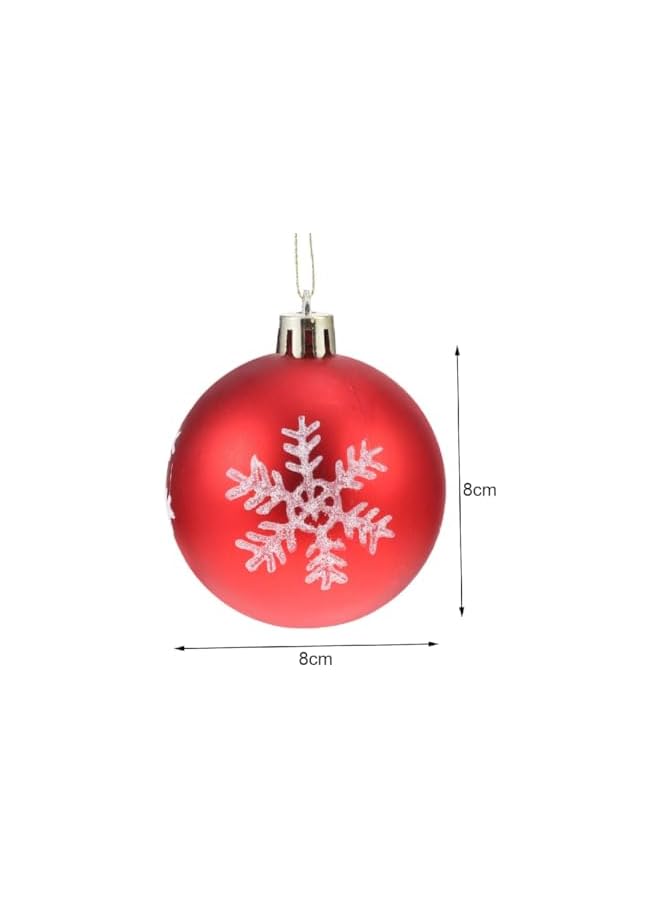 The Bros 8CM Christmas Ball Ornaments - Set of 6, Mixed Color Baubles for Tree Decorations, Holiday Decor, Perfect for Xmas Parties, Home & Office Christmas Tree - Image 2
