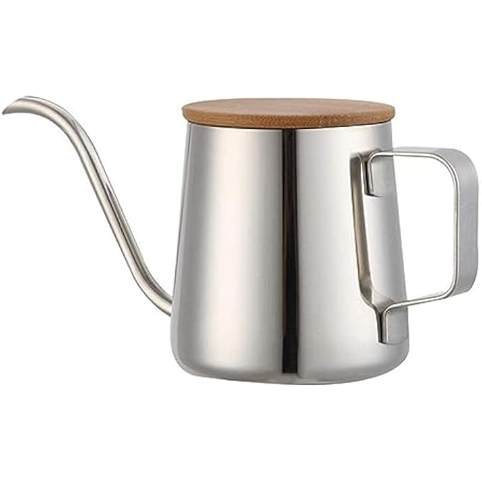 rayihni Stainless Steel Gooseneck Coffee Pot With Long Narrow Mouth And Lid  Hand Pour Kettle For Tea And Coffee  350Ml - Image 1