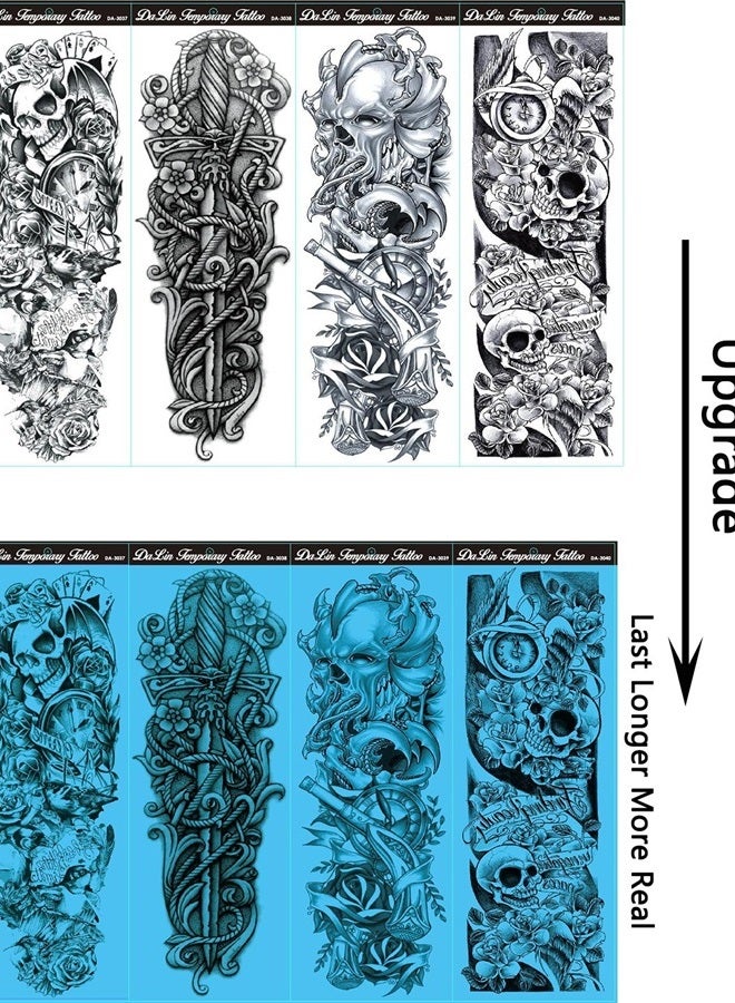 DaLin Temporary Tattoo DaLin 4 Sheets Extra Large Temporary Tattoos, Full Arm (Set 9) - Image 1
