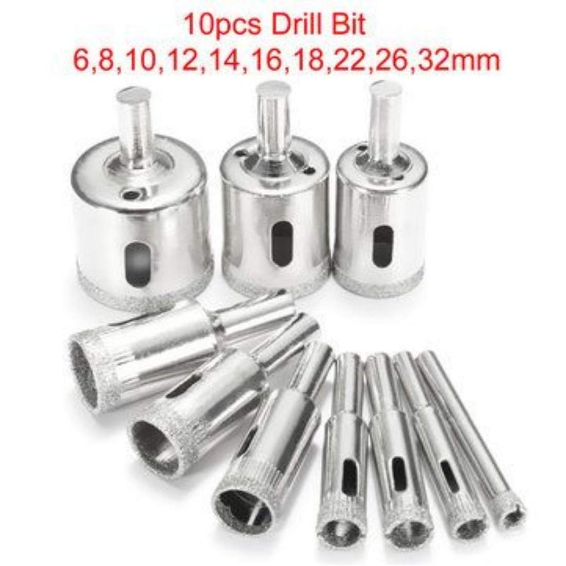 DIY Crafts DIY Crafts Pattern No 2 10 Pcs Set Diamond Drill Bit Set Glass Tile Marble and Ceramic Hollow Core Extractor Remover Tool Set for Glass Ceramics Por Pattern No 2 10 Pcs Set  - Image 3