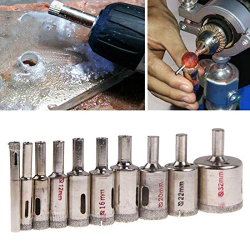 DIY Crafts DIY Crafts Pattern No 2 10 Pcs Set Diamond Drill Bit Set Glass Tile Marble and Ceramic Hollow Core Extractor Remover Tool Set for Glass Ceramics Por Pattern No 2 10 Pcs Set  - Image 1
