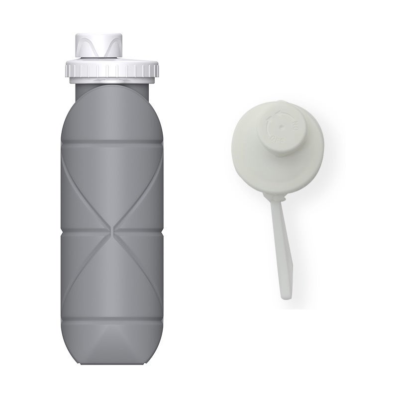 Portable Silicone Straw Folding Water Bottle Outdoor Sports Travel Cycling Bicycle Water Jug High Temperature Resistant Creative A set of white covers (no single shot)