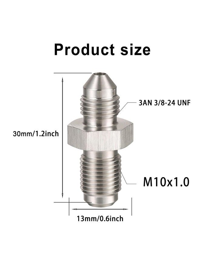 Cotonlake 3AN Male to M10x1.0 Male Inverted Flare Stainless Steel Brake Adapter Fitting Connector(2pcs) - Image 4