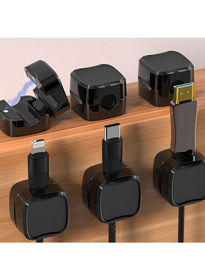 promass Magnetic Cable Clips, 6 Pack of Magnetic Cable Holder Cord Organizer Phone Charging Cable Clip Cable Management Cover for Home Office Car