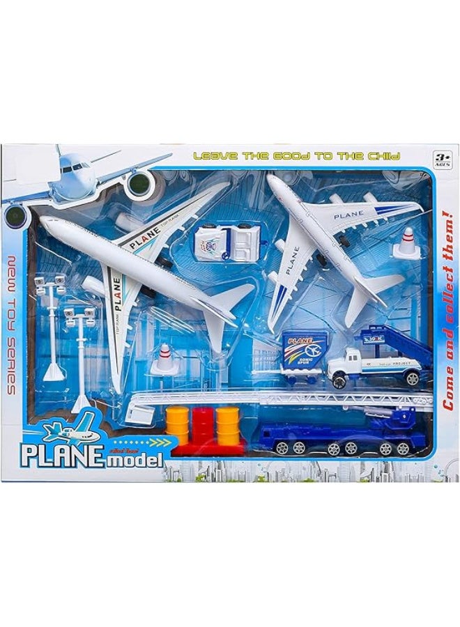 Airplane Playset for Kids, Airport Model with Planes, Cars and Accessories, Ages 3+ - Image 2