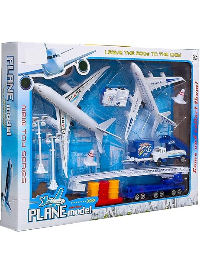 Airplane Playset for Kids, Airport Model with Planes, Cars and Accessories, Ages 3+ - Image 1