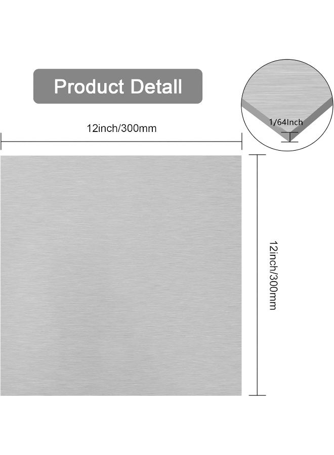 5052 H32 Aluminum Sheet Metal 12 x 12 x 1/64 (0.02”) Inch Flat Plain Thin Aluminum Plate Covered with Protective Film, Rectangle Aluminum Metal Plate for Crafting, Industrial, 0.5mm  - Image 3