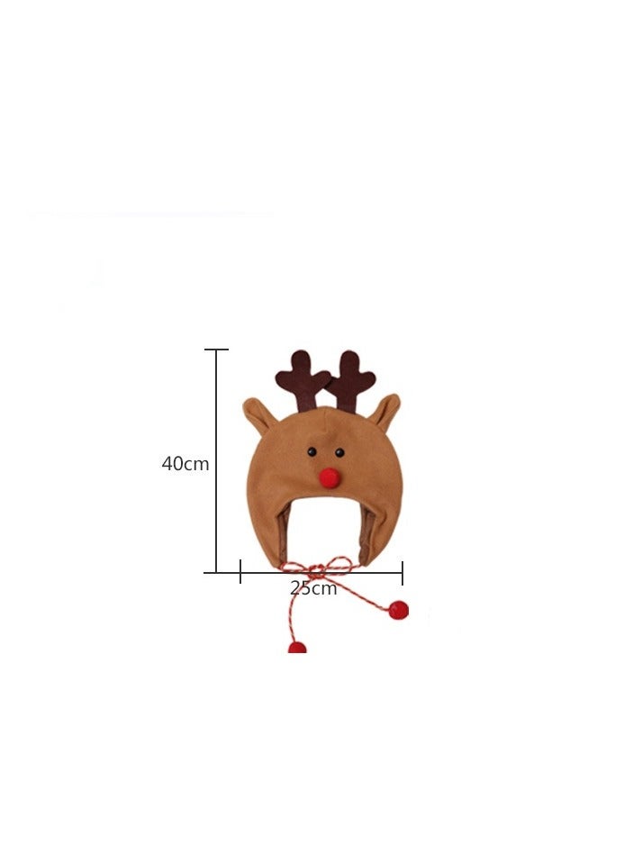 Christmas Hat Christmas Tree Hat Decoration Adult Children's Hat Children's Fleece Cloth Long Rope Cartoon Snowman Elk Hat - Image 3