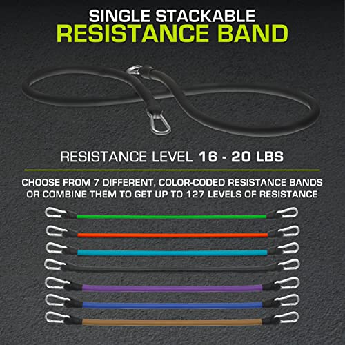 ProsourceFit Single Stackable Resistance Bands with Door Anchor and Exercise Guide, 16-20 LB, Heavy Duty Fitness Tube for Full-Body Exercises and Home Workouts, Black - Image 3