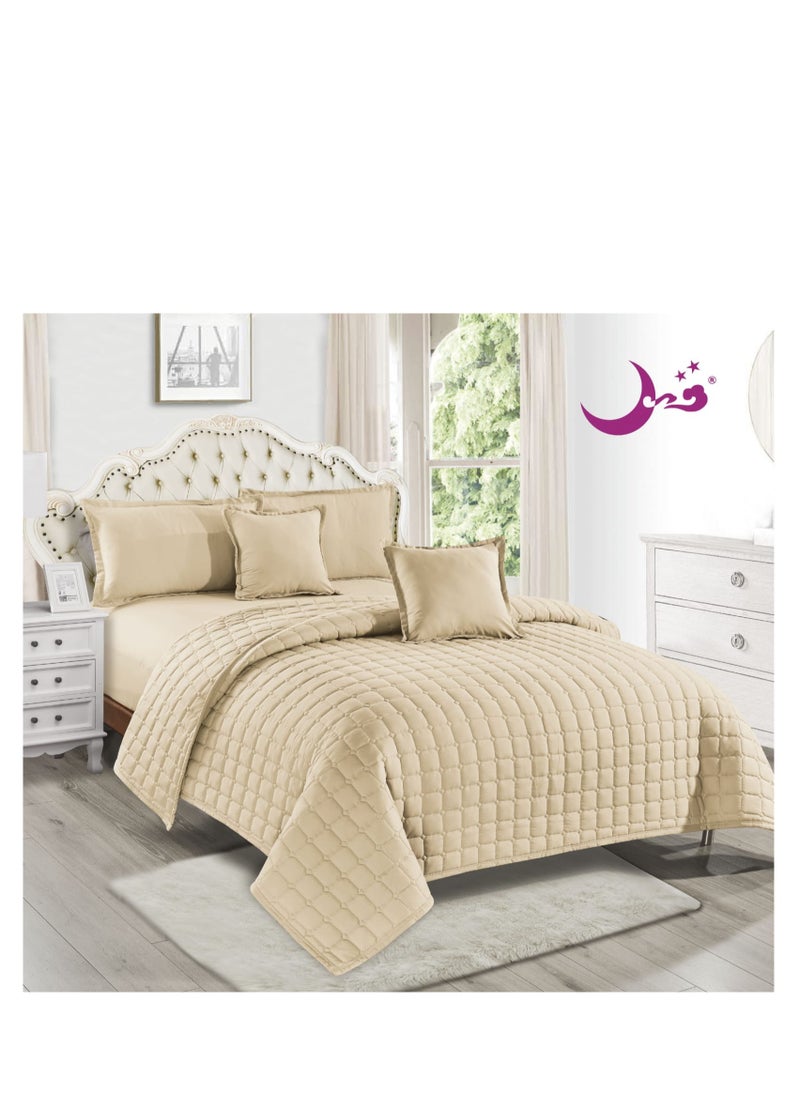 Moon - 6 Piece King Size Microfiber Double Faced Comforter Set - Luxury Compressed Mattress - Image 1