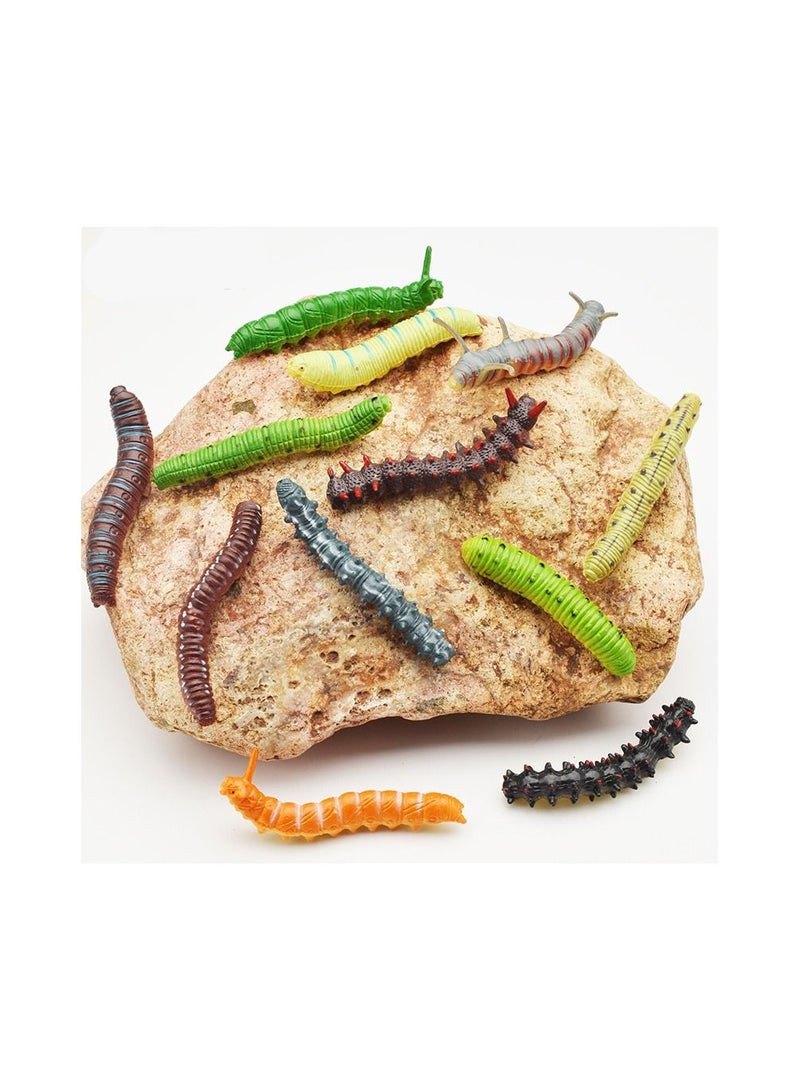 12-Pieces Simulated Caterpillar, Reptile Insect Animal model, Prank Trick Toy for Party  - Image 3