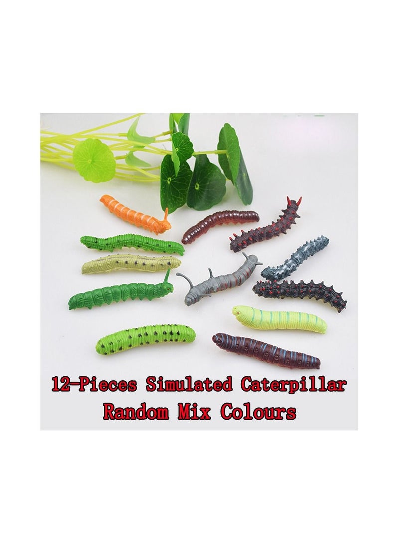 12-Pieces Simulated Caterpillar, Reptile Insect Animal model, Prank Trick Toy for Party  - Image 2