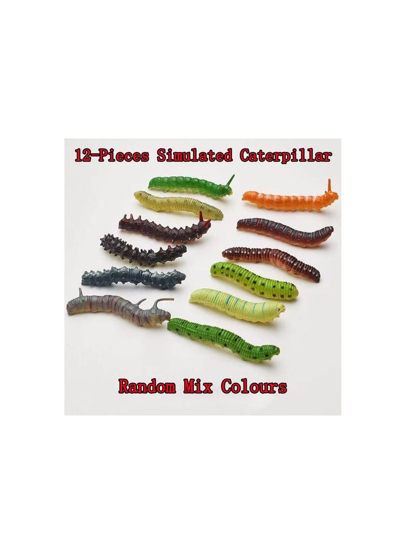 12-Pieces Simulated Caterpillar, Reptile Insect Animal model, Prank Trick Toy for Party  - Image 4