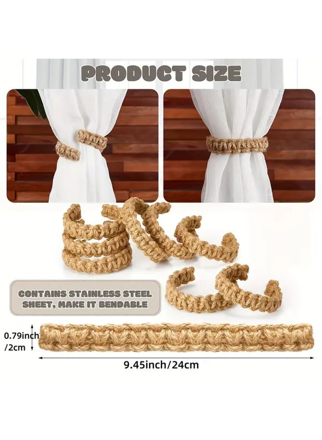 4pcs Bohemian Braided Rope Curtain Tiebacks For Living Room And Bedroom Decor - Image 4